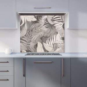 Warren Reed - Designer Grey Brown Tropical Leaves Kitchen Splashback Size: 700mm x 650mm Grey 700mm x 650mm Warren Reed - Designer Grey Brown Tropical Leaves Kitchen Splashback Size: 700mm x 650mm Grey 700mm x 650mm