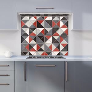 Warren Reed - Designer Grey Red Triangle Geometric Kitchen Splashback Size: 600mm x 650mm Red 600mm x 650mm Warren Reed - Designer Grey Red Triangle Geometric Kitchen Splashback Size: 600mm x 650mm Red 600mm x 650mm