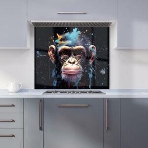 Warren Reed - Designer Monkey Face Splashart with Blue Kitchen Splashback Size: 600mm x 650mm Blue 600mm x 650mm Warren Reed - Designer Monkey Face Splashart with Blue Kitchen Splashback Size: 600mm x 650mm Blue 600mm x 650mm