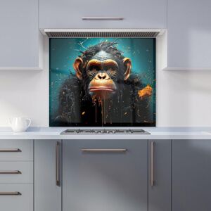 Warren Reed - Designer Monkey Face Splashart Blue Kitchen Splashback Size: 600mm x 650mm Blue 600mm x 650mm Warren Reed - Designer Monkey Face Splashart Blue Kitchen Splashback Size: 600mm x 650mm Blue 600mm x 650mm
