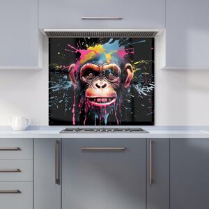 Warren Reed - Designer Multi Coloured Monkey Face Splashart Kitchen Splashback in Blue Size: 900mm x 650mm Blue 900mm x 650mm Warren Reed - Designer Multi Coloured Monkey Face Splashart Kitchen Splashback in Blue Size: 900mm x 650mm Blue 900mm x 650mm