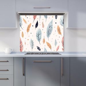 Warren Reed - Designer Pastel Feather Pattern Kitchen Splashback in Blue Size: 600mm x 650mm Blue 600mm x 650mm Warren Reed - Designer Pastel Feather Pattern Kitchen Splashback in Blue Size: 600mm x 650mm Blue 600mm x 650mm