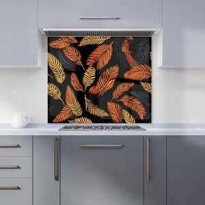 Warren Reed - Designer Orange Feather Leaves Kitchen Splashback Size: 600mm x 750mm Orange 600mm x 750mm Warren Reed - Designer Orange Feather Leaves Kitchen Splashback Size: 600mm x 750mm Orange 600mm x 750mm