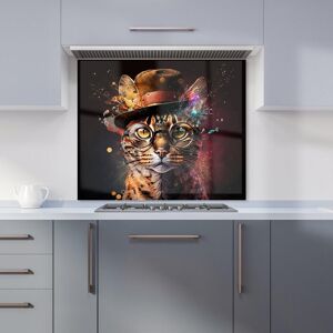 Warren Reed - Designer Bengal Cat With Glasses Splashart Kitchen Splashback Size: 900mm x 650mm Multicolor 900mm x 650mm Warren Reed - Designer Bengal Cat With Glasses Splashart Kitchen Splashback Size: 900mm x 650mm Multicolor 900mm x 650mm