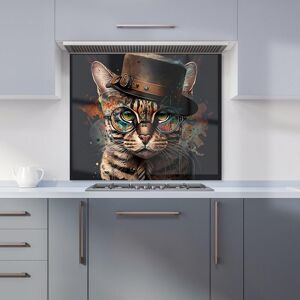 Warren Reed - Designer Bengal Cat With Glasses Kitchen Splashback Size: 900mm x 650mm Multicolor 900mm x 650mm Warren Reed - Designer Bengal Cat With Glasses Kitchen Splashback Size: 900mm x 650mm Multicolor 900mm x 650mm