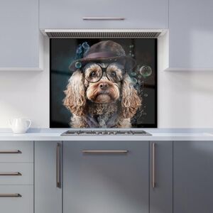 Warren Reed - Designer Cockapoo Dog With Glasses Splashart Kitchen Splashback Size: 600mm x 750mm Multicolor 600mm x 750mm Warren Reed - Designer Cockapoo Dog With Glasses Splashart Kitchen Splashback Size: 600mm x 750mm Multicolor 600mm x 750mm