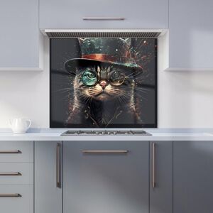 Warren Reed - Designer Cat With Glasses Splashart Kitchen Splashback Size: 600mm x 650mm Multicolor 600mm x 650mm Warren Reed - Designer Cat With Glasses Splashart Kitchen Splashback Size: 600mm x 650mm Multicolor 600mm x 650mm