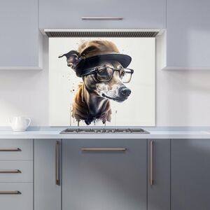 Warren Reed - Designer Whippet Dog With Glasses Splashart Kitchen Splashback Size: 700mm x 750mm Multicolor 700mm x 750mm Warren Reed - Designer Whippet Dog With Glasses Splashart Kitchen Splashback Size: 700mm x 750mm Multicolor 700mm x 750mm