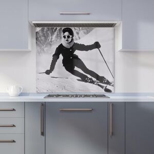 Warren Reed - Designer Glamorous Slopes of the 60s Kitchen Splashback in Black Size: 600mm x 650mm Black 600mm x 650mm Warren Reed - Designer Glamorous Slopes of the 60s Kitchen Splashback in Black Size: 600mm x 650mm Black 600mm x 650mm