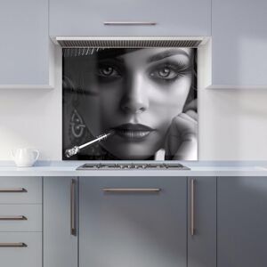 Warren Reed - Designer Gatsby's Glamour Close-Up Kitchen Splashback in Black Size: 600mm x 600mm Black 600mm x 600mm Warren Reed - Designer Gatsby's Glamour Close-Up Kitchen Splashback in Black Size: 600mm x 600mm Black 600mm x 600mm