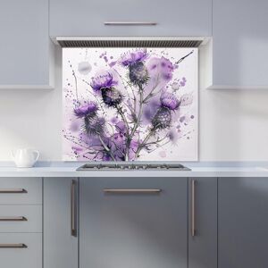 Warren Reed - Designer Vibrant Scottish Thistle Art Kitchen Splashback in Purple Size: 600mm x 600mm Purple 600mm x 600mm Warren Reed - Designer Vibrant Scottish Thistle Art Kitchen Splashback in Purple Size: 600mm x 600mm Purple 600mm x 600mm