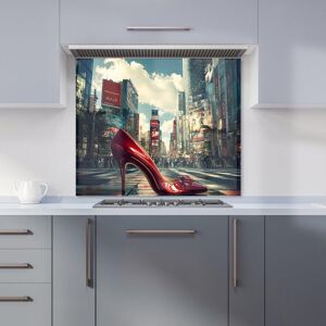 Warren Reed - Designer Red Stiletto in Urban Crosswalk Kitchen Splashback Size: 900mm x 750mm Multicolor 900mm x 750mm Warren Reed - Designer Red Stiletto in Urban Crosswalk Kitchen Splashback Size: 900mm x 750mm Multicolor 900mm x 750mm