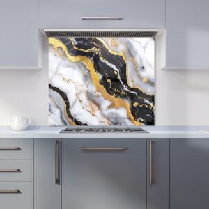 Warren Reed - Designer White Backed With Gold Marble Effect Kitchen Splashback in Black Size: 600mm x 650mm Black 600mm x 650mm Warren Reed - Designer White Backed With Gold Marble Effect Kitchen Splashback in Black Size: 600mm x 650mm Black 600mm x 650mm