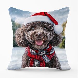 Warren Reed - Designer Snowy Christmas Poodle Cushion in Brown Size: 45 cm x 45 cm Brown 45 cm x 45 cm Warren Reed - Designer Snowy Christmas Poodle Cushion in Brown Size: 45 cm x 45 cm Brown 45 cm x 45 cm