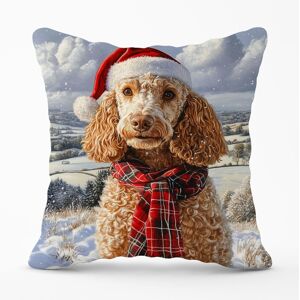 Warren Reed - Designer Christmas Poodle Cushion in Brown Size: 45 cm x 45 cm Brown 45 cm x 45 cm Warren Reed - Designer Christmas Poodle Cushion in Brown Size: 45 cm x 45 cm Brown 45 cm x 45 cm