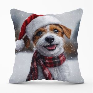 Warren Reed - Designer Christmas Jack Russell Cushion in Brown Size: 60 cm x 60 cm Brown 60 cm x 60 cm Warren Reed - Designer Christmas Jack Russell Cushion in Brown Size: 60 cm x 60 cm Brown 60 cm x 60 cm