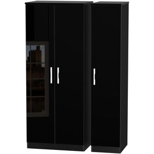 Ready Assembled 2 U Windsor Triple Plain Wardrobe (Ready Assembled) in Black Black Ready Assembled 2 U Windsor Triple Plain Wardrobe (Ready Assembled) in Black Black
