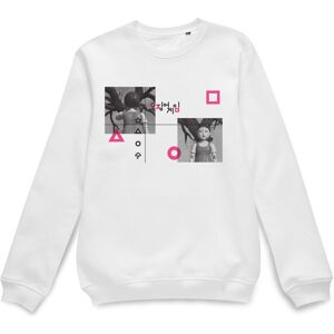 Squid Game Official Red Light Green Light Sweatshirt - White Size: XL White XL Squid Game Official Red Light Green Light Sweatshirt - White Size: XL White XL