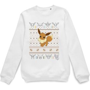 Pokemon Official Eevee Christmas Sweatshirt - White Size: XL White XL Pokemon Official Eevee Christmas Sweatshirt - White Size: XL White XL