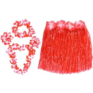 I Love Fancy Dress Women's Red Hawaiian Lei Set + Matching 40cm Skirt Size: 3 Pack Red 3 Pack I Love Fancy Dress Women's Red Hawaiian Lei Set + Matching 40cm Skirt Size: 3 Pack Red 3 Pack