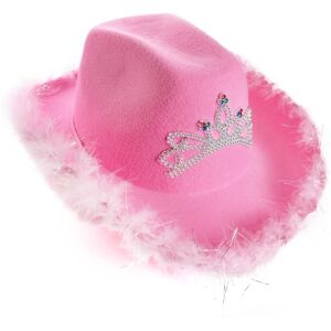 I Love Fancy Dress Women's Tiara Cowgirl Hat with Marabou Trim - Pink Size: 24 Pack Pink 24 Pack I Love Fancy Dress Women's Tiara Cowgirl Hat with Marabou Trim - Pink Size: 24 Pack Pink 24 Pack