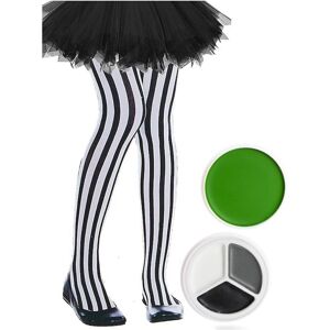 I Love Fancy Dress Women's Black & White Striped Tights & Face Paint Size: 3 Pack Multicolor 3 Pack I Love Fancy Dress Women's Black & White Striped Tights & Face Paint Size: 3 Pack Multicolor 3 Pack