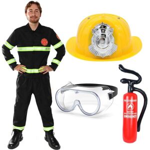 I Love Fancy Dress Men's Fireman Costume 5 Pcs - Top, Trousers, Hat, Goggles & Inf Extinguisher Size: Small Multicolor Small I Love Fancy Dress Men's Fireman Costume 5 Pcs - Top, Trousers, Hat, Goggles & Inf Extinguisher Size: Small Multicolor Small