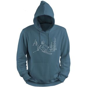 Bad Zebedee Men's Line Drawing Skier Hoodie in Blue Size: Small Blue S Bad Zebedee Men's Line Drawing Skier Hoodie in Blue Size: Small Blue S