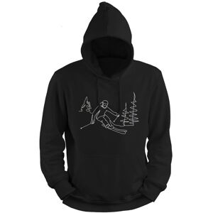 Bad Zebedee Men's Line Drawing Skier Hoodie in Black Size: Small Black S Bad Zebedee Men's Line Drawing Skier Hoodie in Black Size: Small Black S
