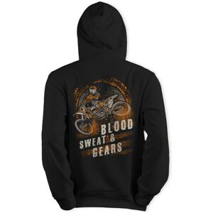 Bad Zebedee Men's Blood Sweat & Gears Back Print Motorbike Hoodie in Black Size: Medium Black M Bad Zebedee Men's Blood Sweat & Gears Back Print Motorbike Hoodie in Black Size: Medium Black M