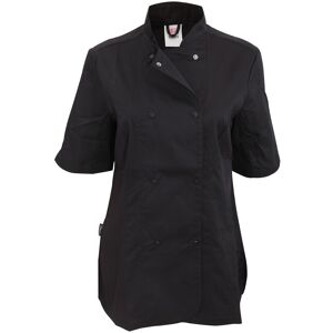 Dennys Women's Short Sleeve Fitted Chef Jacket in Black Size: XS Black XS Dennys Women's Short Sleeve Fitted Chef Jacket in Black Size: XS Black XS