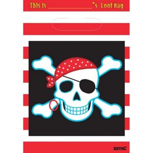 Amscan Pirate Skull & Crossbones Party Lootbags (Pack Of 8) in Dark Red Dark Red Amscan Pirate Skull & Crossbones Party Lootbags (Pack Of 8) in Dark Red Dark Red