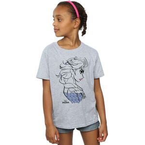 Disney Girl's Frozen Elsa Sketch Cotton T-Shirt in Grey Size: 5-6 Years Grey 5-6 Years Disney Girl's Frozen Elsa Sketch Cotton T-Shirt in Grey Size: 5-6 Years Grey 5-6 Years