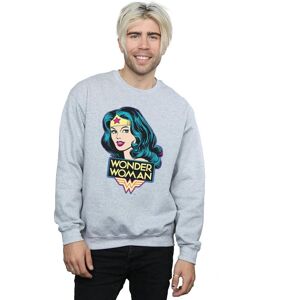 DC Comics Men's Wonder Woman Head Sweatshirt in Grey Size: Large Grey L DC Comics Men's Wonder Woman Head Sweatshirt in Grey Size: Large Grey L