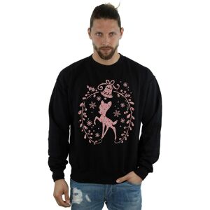 Disney Men's Bambi Christmas Wreath Sweatshirt in Black Size: Large Black L Disney Men's Bambi Christmas Wreath Sweatshirt in Black Size: Large Black L