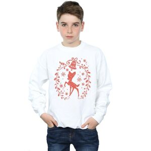 Disney Boy's Bambi Christmas Wreath Sweatshirt in White Size: 9 Years White 9 Years Disney Boy's Bambi Christmas Wreath Sweatshirt in White Size: 9 Years White 9 Years