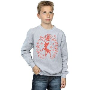Disney Boy's Bambi Christmas Wreath Sweatshirt in Grey Size: 7-8 Years Grey 7-8 Years Disney Boy's Bambi Christmas Wreath Sweatshirt in Grey Size: 7-8 Years Grey 7-8 Years