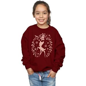 Disney Girl's Bambi Christmas Wreath Sweatshirt in Burgundy Size: 7-8 Years Burgundy 7-8 Years Disney Girl's Bambi Christmas Wreath Sweatshirt in Burgundy Size: 7-8 Years Burgundy 7-8 Years