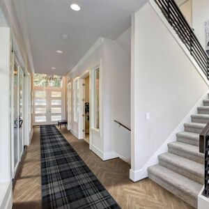runrug Black Tartan Long Hallway Carpet Runner Size: 60 cm x 150 cm Black 60 cm x 150 cm runrug Black Tartan Long Hallway Carpet Runner Size: 60 cm x 150 cm Black 60 cm x 150 cm
