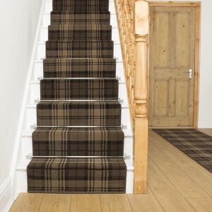 runrug Stair Runner Carpet for Staircases - Soft & Comfy, 9mm - 'Tartan' in Brown Size: 60 cm x 660 cm Brown 60 cm x 660 cm runrug Stair Runner Carpet for Staircases - Soft & Comfy, 9mm - 'Tartan' in Brown Size: 60 cm x 660 cm Brown 60 cm x 660 cm