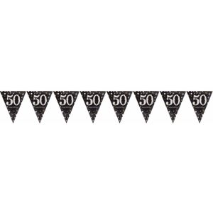 Amscan Sparkling Gold Celebration 50th Birthday Drative Bunting in Black Black Amscan Sparkling Gold Celebration 50th Birthday Drative Bunting in Black Black