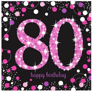 Amscan Pink 80th Birthday Celebration Lunch Napkins (Pack Of 16) Pink Amscan Pink 80th Birthday Celebration Lunch Napkins (Pack Of 16) Pink