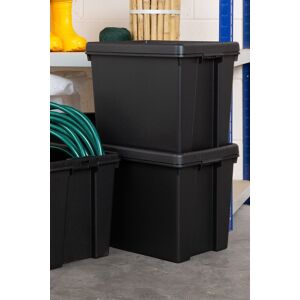 Wham Bam 3 x 24L Stackable Recycled Plastic Storage Box & Lid in Black Black Wham Bam 3 x 24L Stackable Recycled Plastic Storage Box & Lid in Black Black