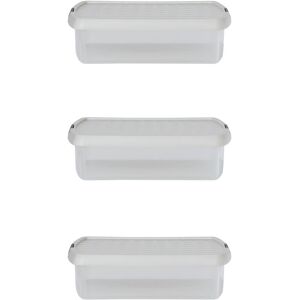 Wham Clip 3x 8.5L Rectangular Plastic Storage Boxes with Clip Lock Lids in Stone Stone Wham Clip 3x 8.5L Rectangular Plastic Storage Boxes with Clip Lock Lids in Stone Stone