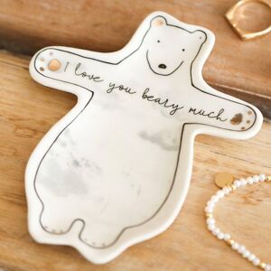 Lisa Angel Women's ‘I Love You Beary Much' Trinket Dish in White White Lisa Angel Women's ‘I Love You Beary Much' Trinket Dish in White White
