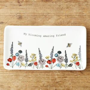 Lisa Angel Women's My Blooming Amazing Friend' Wildflower Trinket Dish in White White Lisa Angel Women's My Blooming Amazing Friend' Wildflower Trinket Dish in White White