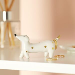 Lisa Angel Women's Sausage Dog Ceramic Ring Holder in White White Lisa Angel Women's Sausage Dog Ceramic Ring Holder in White White