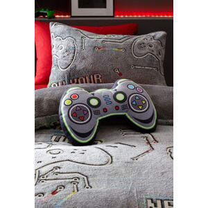 Catherine Lansfield 'Game Over' Glow in the Dark Fleece 3D Shaped Cushion in Black Black Catherine Lansfield 'Game Over' Glow in the Dark Fleece 3D Shaped Cushion in Black Black