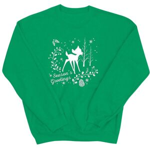 Disney Men's Bambi Christmas Greetings Sweatshirt in Green Size: Small Green S Disney Men's Bambi Christmas Greetings Sweatshirt in Green Size: Small Green S