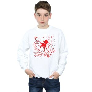 Disney Boy's Bambi Christmas Greetings Sweatshirt in White Size: 12-13 Years White 12-13 Years Disney Boy's Bambi Christmas Greetings Sweatshirt in White Size: 12-13 Years White 12-13 Years